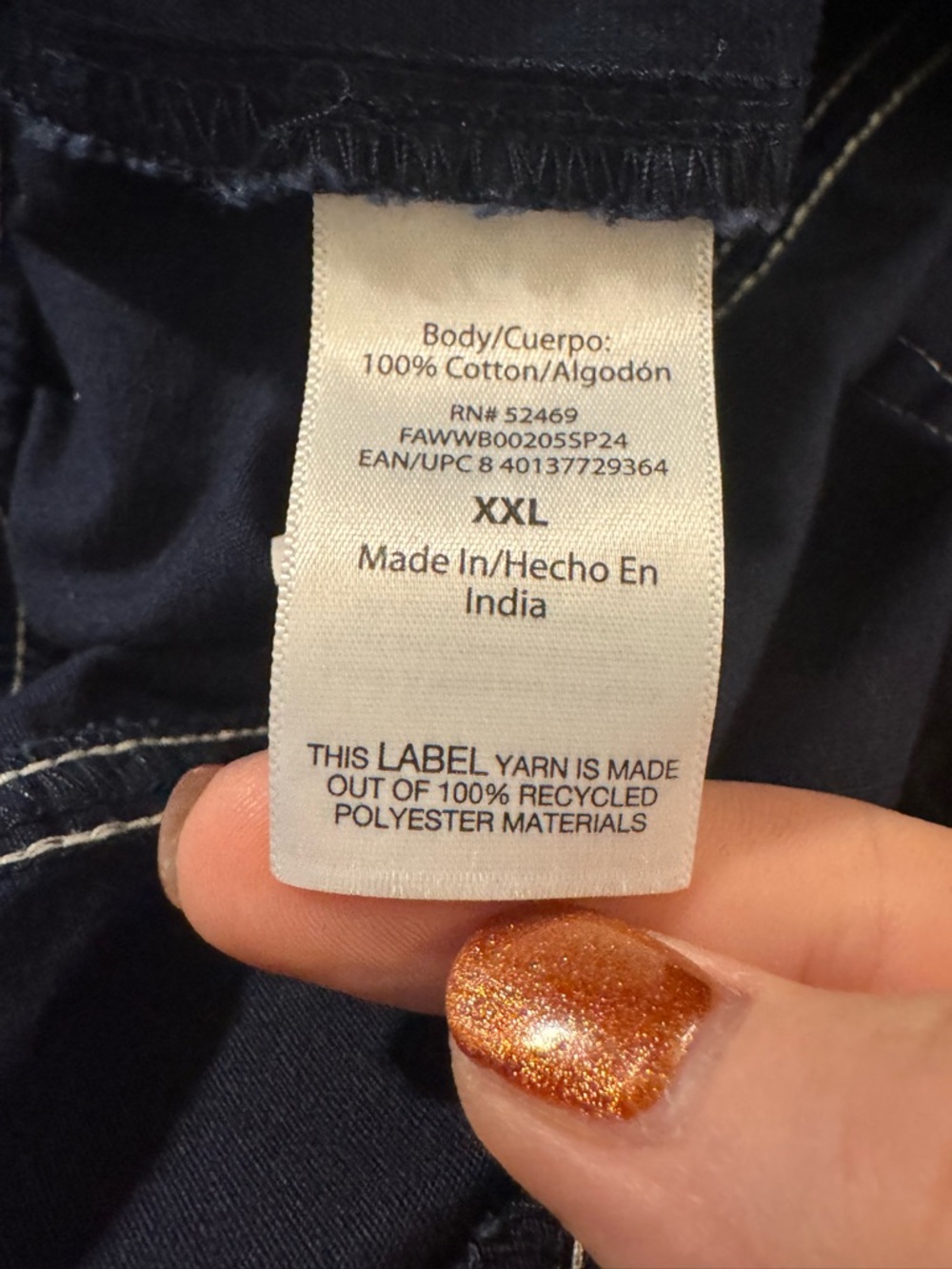 Free Assembly Women's Navy Wide-Leg Cargo Pants with Contrast Stitching - Picture 7 of 8